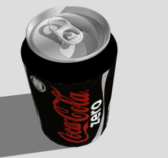 可乐黑色汽水罐SU模型下载_sketchup草图大师SKP模型