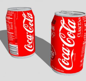 可口可乐红色汽水罐SU模型下载_sketchup草图大师SKP模型