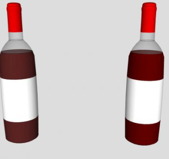 酒瓶酒水白色标签SU模型下载_sketchup草图大师SKP模型