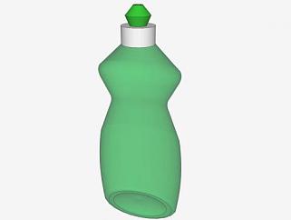 棕榄超氧浓缩碟液绿色瓶子SU模型下载_sketchup草图大师SKP模型