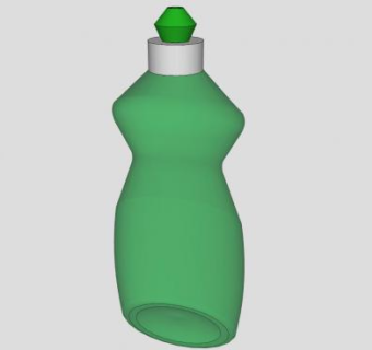 棕榄超氧浓缩碟液绿色瓶子SU模型下载_sketchup草图大师SKP模型