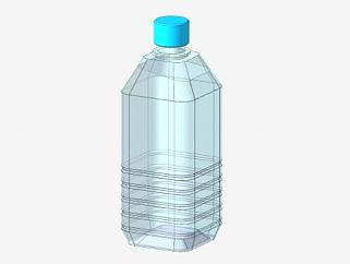 透明瓶装水500mlSU模型下载_sketchup草图大师SKP模型