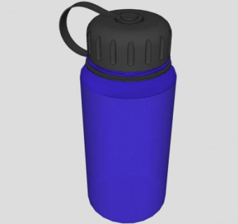 蓝色塑料水壶SU模型下载_sketchup草图大师SKP模型