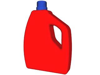 红瓶蓝盖洗衣液瓶SU模型下载_sketchup草图大师SKP模型