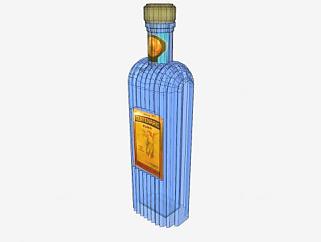 普拉塔龙舌兰酒酒瓶SU模型下载_sketchup草图大师SKP模型