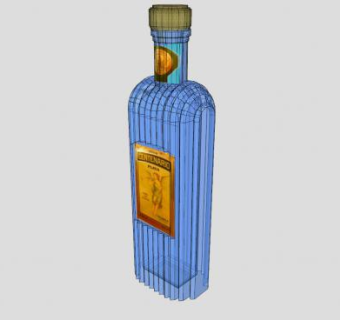 普拉塔龙舌兰酒酒瓶SU模型下载_sketchup草图大师SKP模型