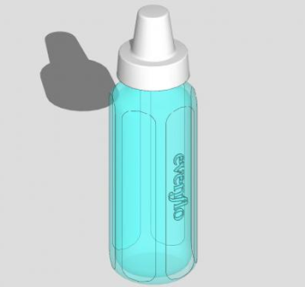 蓝色透明婴儿奶瓶SU模型下载_sketchup草图大师SKP模型
