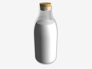 <em>牛奶</em>瓶塞玻璃瓶SU模型下载_sketchup草图大师SKP模型