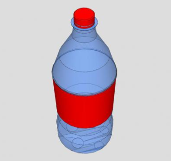 红色标签饮料瓶SU模型下载_sketchup草图大师SKP模型