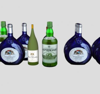 香槟葡萄酒酒水酒瓶SU模型下载_sketchup草图大师SKP模型