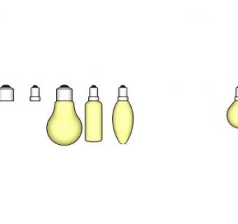 灯饰灯泡规格SU模型下载_sketchup草图大师SKP模型