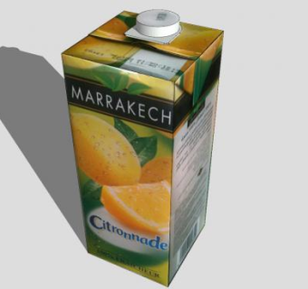 橙汁纸盒饮料SU模型下载_sketchup草图大师SKP模型