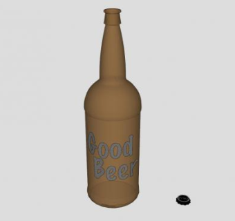 棕色玻璃啤酒瓶SU模型下载_sketchup草图大师SKP模型