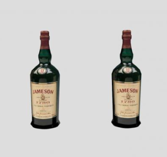 4瓶尊美醇威士忌酒瓶SU模型下载_sketchup草图大师SKP模型