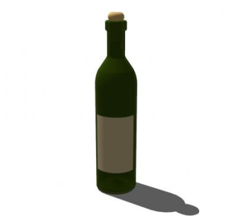 绿色酒瓶标签瓶塞SU模型下载_sketchup草图大师SKP模型