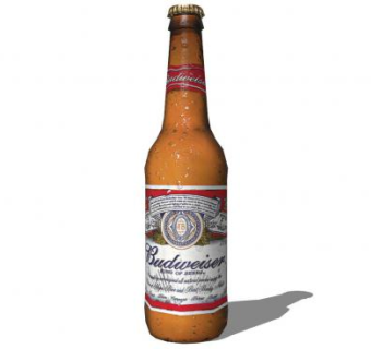 百威啤酒玻璃酒瓶SU模型下载_sketchup草图大师SKP模型