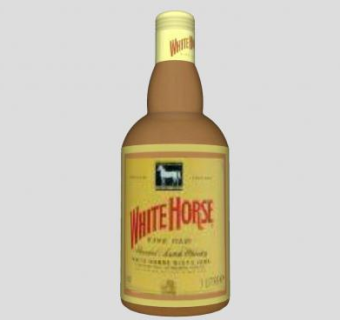 白宫威士忌酒瓶酒水SU模型下载_sketchup草图大师SKP模型