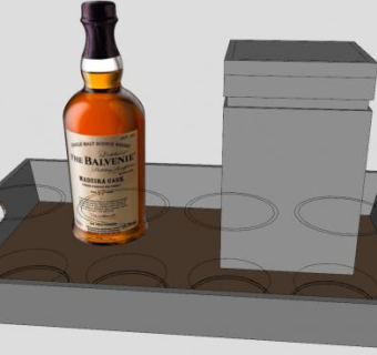 托盘上的苏格兰百富威士忌SU模型下载_sketchup草图大师SKP模型
