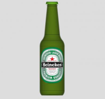 喜力牌啤酒标签酒瓶SU模型下载_sketchup草图大师SKP模型