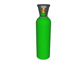 压缩气体绿色钢瓶SU模型下载_sketchup草图大师SKP模型