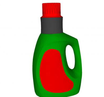 洗涤剂红绿色瓶SU模型下载_sketchup草图大师SKP模型