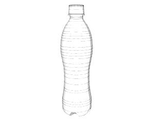 白色饮料塑料瓶SU模型下载_sketchup草图大师SKP模型