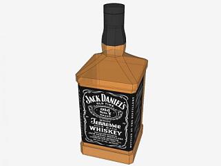 杰克丹尼尔斯威士忌瓶SU模型下载_sketchup草图大师SKP模型