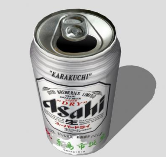 日本朝日啤酒易拉罐SU模型下载_sketchup草图大师SKP模型