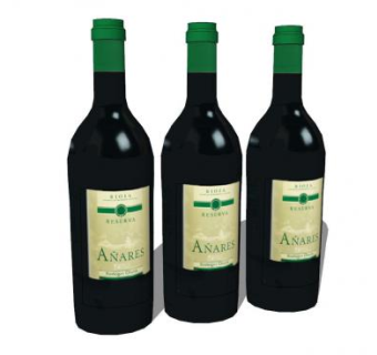 3瓶葡萄酒标签酒瓶SU模型下载_sketchup草图大师SKP模型