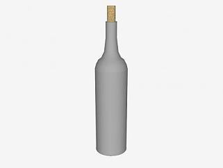 玻璃<em>酒瓶</em>和瓶塞SU模型下载_sketchup草图大师SKP模型
