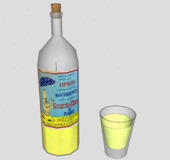 巴西朗姆酒和酒杯SU模型下载_sketchup草图大师SKP模型