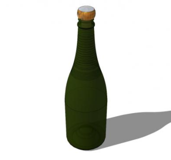 香槟绿色酒瓶瓶塞SU模型下载_sketchup草图大师SKP模型