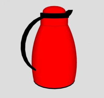 红黑色水壶SU模型下载_sketchup草图大师SKP模型