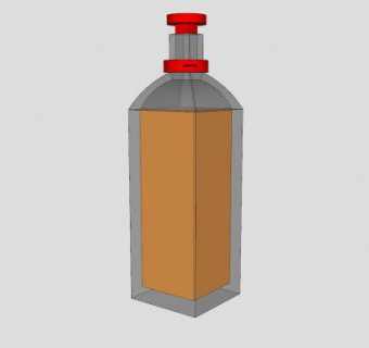 瓶装蜂蜜玻璃瓶SU模型下载_sketchup草图大师SKP模型