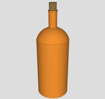 橙色酒瓶瓶塞SU模型下载_sketchup草图大师SKP模型