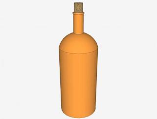 橙色酒瓶瓶塞SU模型下载_sketchup草图大师SKP模型