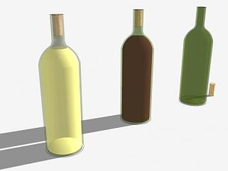 酒类储存透明酒瓶和瓶塞SU模型下载_sketchup草图大师SKP模型
