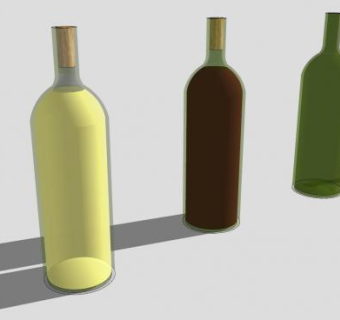 酒类储存透明酒瓶和瓶塞SU模型下载_sketchup草图大师SKP模型