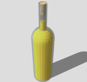 白葡萄酒酒瓶酒水SU模型下载_sketchup草图大师SKP模型