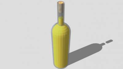 白葡萄酒酒瓶酒水SU模型下载_sketchup草图大师SKP模型