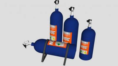 蓝色硝基瓶SU模型下载_sketchup草图大师SKP模型