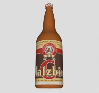 哥伦比亚啤酒酒瓶SU模型下载_sketchup草图大师SKP模型