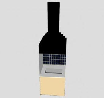 酒瓶型烧烤烟囱台SU模型下载_sketchup草图大师SKP模型