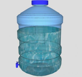 纯净水塑料瓶装水SU模型下载_sketchup草图大师SKP模型