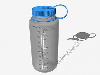 水升刻度透明水瓶SU模型下载_sketchup草图大师SKP模型