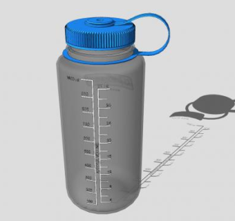 水升刻度透明水瓶SU模型下载_sketchup草图大师SKP模型