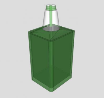 绿色四方立体瓶子SU模型下载_sketchup草图大师SKP模型