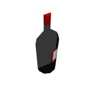 葡萄酒瓶白色标签剖面效果SU模型下载_sketchup草图大师SKP模型
