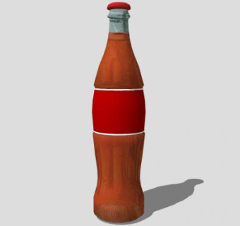 玻璃瓶装可乐汽水SU模型下载_sketchup草图大师SKP模型