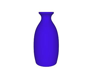 蓝色陶瓷花瓶摆件SU模型下载_sketchup草图大师SKP模型